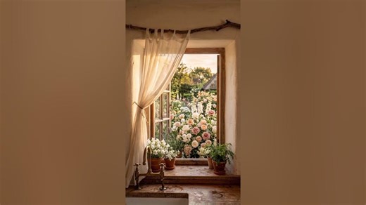 Open Window Moments: Roses, Light & Tranquil Garden Views
