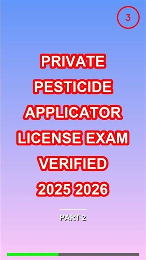 private pesticide applicator license exam verified