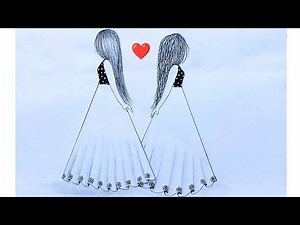 How to Draw twin Sister's (Best Friends) - (very easy) Pencil Drawing Tutorial ||