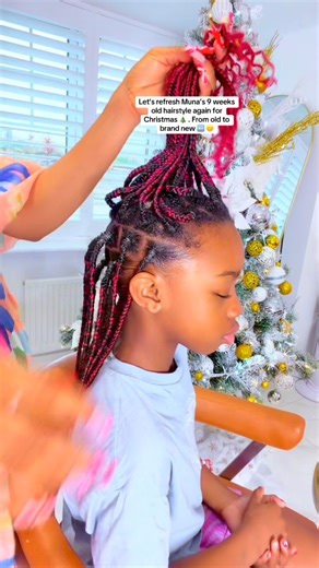 Olivia Chukwu on Instagram: "Let’s refresh Muna’s 9 weeks old hairstyle again for Christmas 🎄 . From old to brand new 🆕 😊"