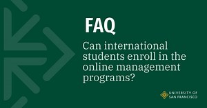Frequently Asked Question❓ Q: Can international students enroll in the online management programs? A: International students may apply to the online management programs if they are already eligible to study in the United States. These online programs do not qualify students for an F-1 visa. Please see our international students page for more information: https://bit.ly/4hqixkZ #MBA #MastersinManagement #Accounting | University of San Francisco School of Management | Facebook