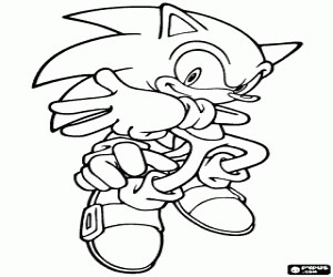 Sonic, a hero from the videogames coloring page printable game