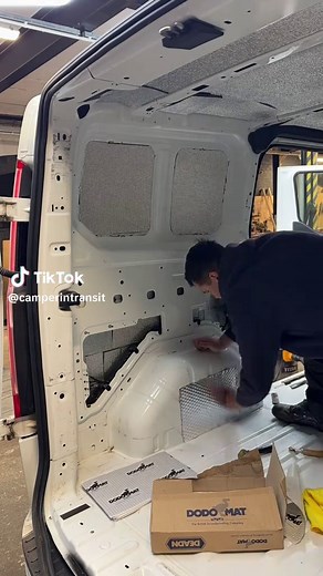 This transit custom came in for carpet lining (customer had done his own insulation) we always highly recommend sound deadening the wheel arches on vans to help with road noise ✌️ #vanlife #vanconversion #fordtransitcustom