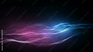 Abstract blue sound waves. Seamless loop 4k.