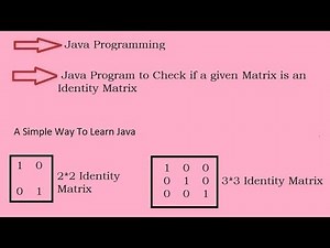Java Program To Check If A Given Matrix Is An Identity Matrix (Hindi)