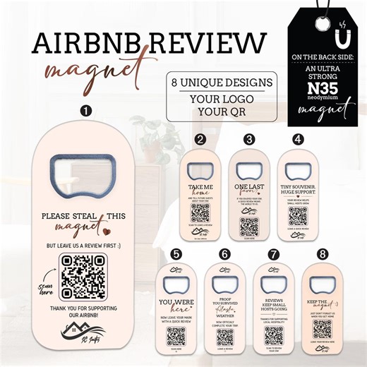 Custom QR Code Fridge Magnet for Boutique Hotels & Airbnb Hosts - Etsy UK