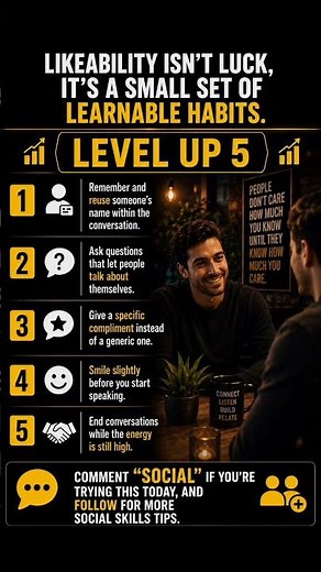 5 Social Skills That Make You Instantly\rMore Likeable #socialskills #peopleskills #charisma #viral