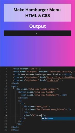 How to Make Hamburger Menu HTML CSS #htmlcss #responsivedesign #htmltutorial #hamburger #navbar
