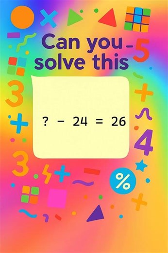 Fun Subtraction Puzzle for Kids! ? - 24 = 26