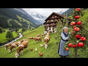 Beautiful Countryside Farm - Harvesting Fruit and Caring for Livestock.