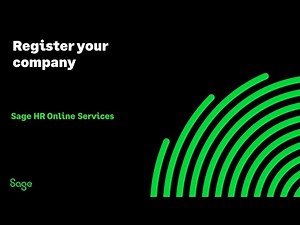Sage HR Online Services - Register your company