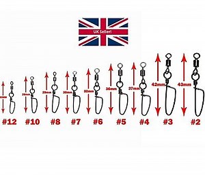 Snap Swivels Link Rolling Barrel Strong Sea Fishing Sizes #2 to #12 Large Swivel  | eBay UK