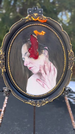 Exploring Distorted Portraits Through Fire Art