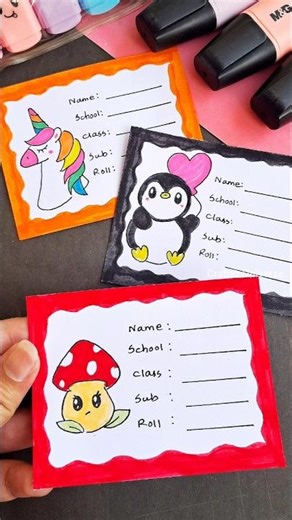 Name, Class, Roll Stickers for your Notebooks! 😱👀 #shorts #diy #art #craft