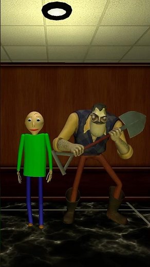 Hello Neighbour chases Baldi 😱 #baldi #helloneighbor