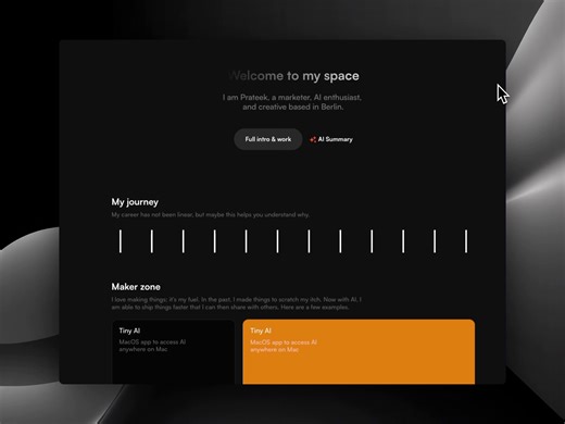 Portfolio site AI Summary