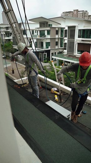 Flat roof slab waterproofing membrane #waihongbrothers #fypage #waterproofing #roofing | Wai Hong Brothers - Roof repairs & waterproofing services