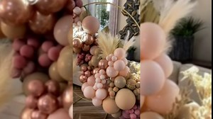 DIY 158Pcs Double-Stuffed Balloon Garland Arch Kit Balloon Decorating Strip Kit for Garland Rose Gold Apricot Peach Coral Balloons Set for Wedding Birthday Baby Shower Bridal Shower Party Decorations