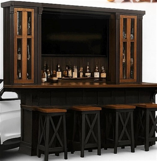 Rustic Pine Back Bar: Man Cave Wine Cabinet & Store Display - Etsy