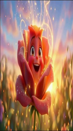 Rose Flower Song for Kids | Red Rose Nursery Rhyme | Cute Animated Kids Poem |Toddler Learning Video