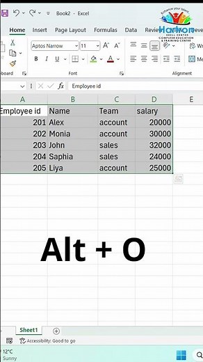 Proffessional Tables in MS Excel | MS Excel Tips and Tricks | Hartron Skill Centre Sonipat