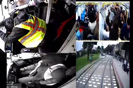 The moment a California light-rail train driver with huge eyelashes falls asleep at the controls... San Francisco Muni passengers screamed as they were jolted, some falling from their seats, when a light rail train traveled at an excessive speed while the driver dozed off to sleep, according to video footage. Video from the Sept. 24 incident shows a two-car N Judah light rail train traveling toward downtown San Francisco around 8:37 a.m. as the driver’s head drops, appearing to drift off to slee