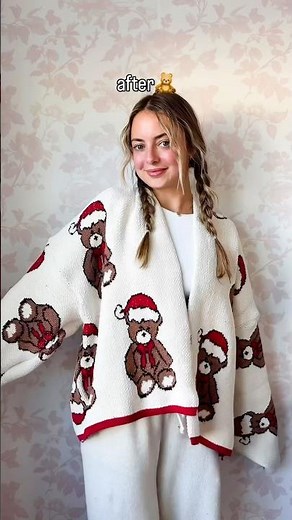 Upcycled Christmas cardigans!! Would you wear?!🧸🎄🦌✨ #sewing #christmas #upcycle #handmade
