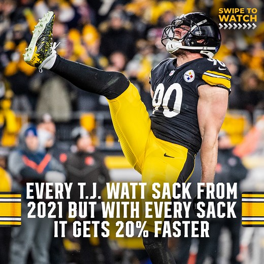 112K views · 2.2K reactions | Every T.J. Watt sack from 2021 but with every sack it gets 20% faster. More highlights on steelers.com | Pittsburgh Steelers | Facebook