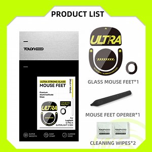 TALONGAMES Glass Mouse Feet Glass Skates For Logitech G502 X Wired / G502 X PLUS Wireless Mouse, Black