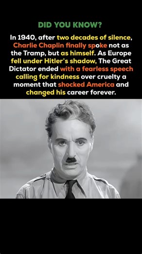 Charlie Chaplin's Epic 1940 Speech Breaking Silence to Defy Hitler and Inspire the World #shorts