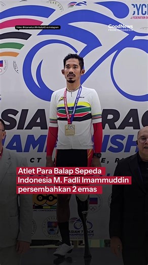 Atlet para balap sepeda Indonesia tampil gemilang di Asian Para Track Championships 2026, Filipina. M. Fadli Imammuddin memborong 2 medali emas (Individual Pursuit Men C4 & Time Trial Men C4), 1 perak (Scratch Race Men C4), dan 1 perunggu (Elimination Men C4). Tifan Abid Alana persembahkan 2 medali perak (Time Trial Men C2 & Individual Pursuit Men C2) dan 2 perunggu (Elimination Men C2 & Scratch Race Men C2). Semantara, Nurfendi/Mufti Fadilah berhasil membawa pulang 1 perunggu (Sprint Men B). Se