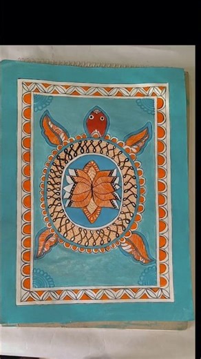 Traditional Madhubani Turtle Art Step-by-Step | The Soul of India #madhubani#artist#painting#shorts