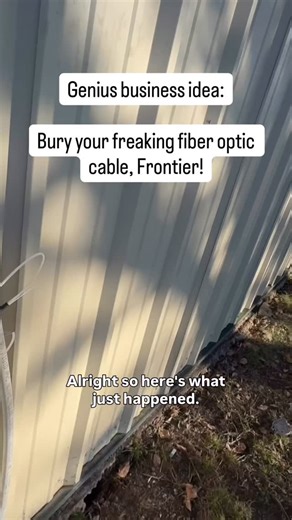 Chris Koerner on Instagram: "Fun fact: There’s more than 1 company named Frontier that hates their customers. @frontierinternet laid fiber right over the ground and I’ve been asking them for weeks to fix it. I’ll let you guess what happened next…"