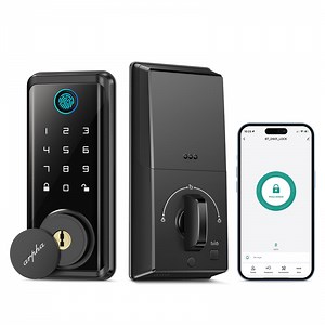 ARPHA Fingerprint Door Lock, Keyless Entry Door Lock with Touchscreen Keypad Door Locks for Front Door, 16 Anti-Peeking Passwords App Remote Control One Time Code