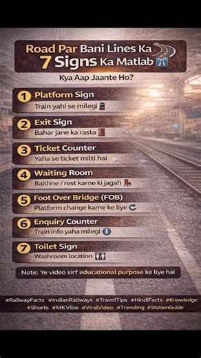Railway Station Ke 7 Important Signs 🚉 | Kya Aap Jaante Ho? 🤔 #shorts