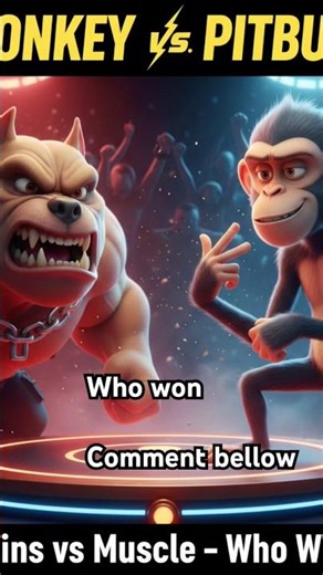 MONKEY vs PITBULL RAP BATTLE 🐒🦴 | Brains vs Muscle #viral #shorts #ai