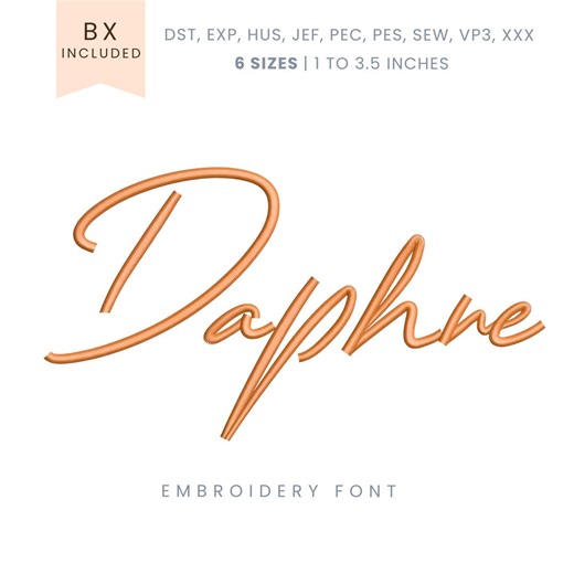 Daphne Script Embroidery Font - Modern Script - Machine Embroidery Alphabet - 6 Sizes - BX, PES + More Formats - Etsy