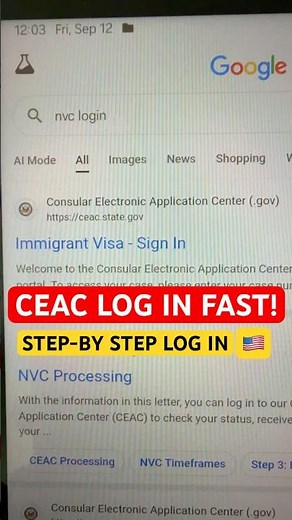 QUICK GUIDE: CEAC WEBSITE LOGIN TUTORIAL #CEAClogin #NVC #visatutorial