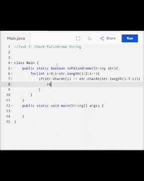 Java String Palindrome | Java Code | #code #computerscience #coding #programming #engineer