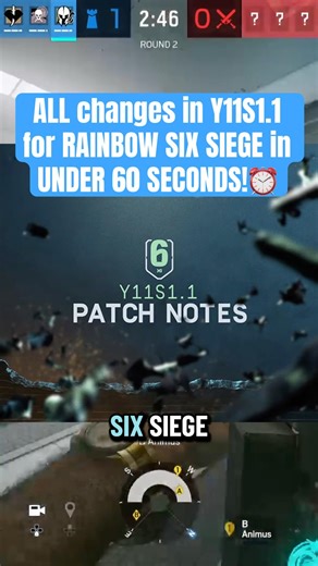 All changes in Rainbow Six Siege today with the Year 11 Season 1.1 patch in UNDER a minute! #r6siege