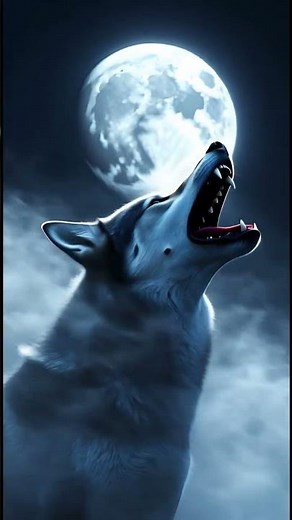 Powerful Lone Wolf Howling at Night 🌙🐺 #Viral