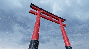 Japanese Torii Gate Against Backdrop Sky Stock Footage Video (100% Royalty-free) 3653343345 | Shutterstock