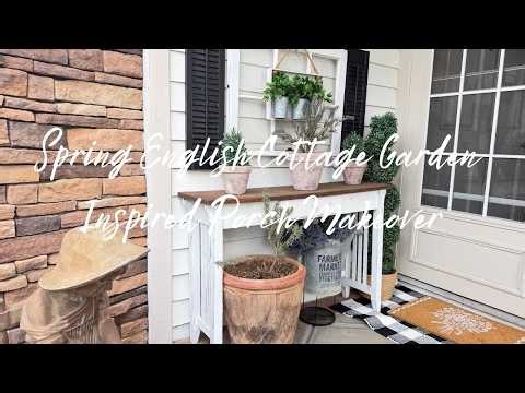 Boring front porch to Beautiful Spring porch makeover