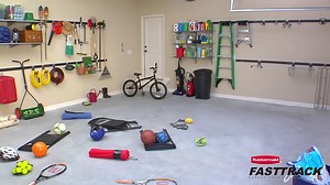 Rubbermaid Garage FastTrack Upright 25" Satin Nickel Wall Mounted Storage System Direct Mount for FastTrack Garage Rail Garage/Home Organization