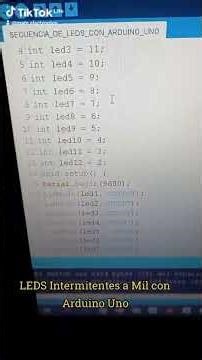 Secuencia de LEDS con Arduino Uno #arduino #arduinoproject #arduinonano #arduinolove #arduinorobot
