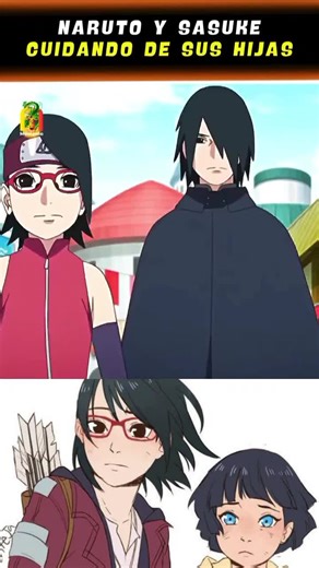 Momentos de Naruto con Himawari y Sasuke con Sarada ❤️ - Anime