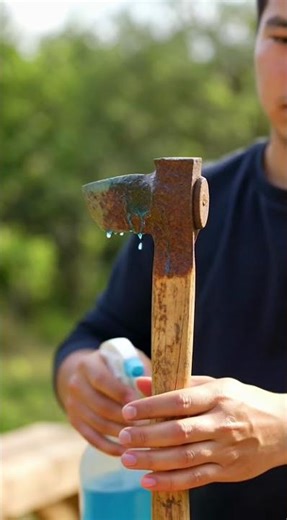 Satisfying Rust Removal on an Old Axe #asmr #cleaning #viral