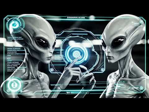 An ultra realistic gray alien standing in a dimly lit futuristic environment