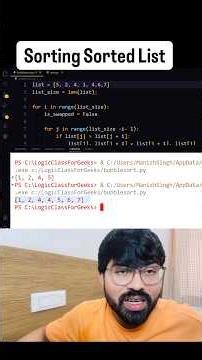 Sorting an already sorted list in python, best way to use bubble Sort #ai #python #coding #education