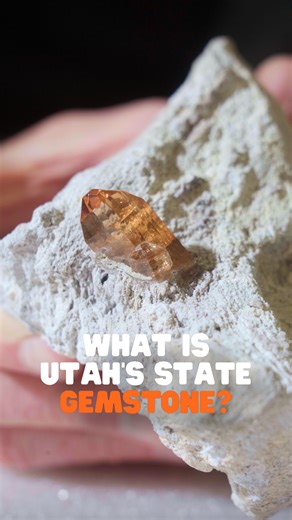 Natural History Museum of Utah on Instagram: "What is Utah’s official state gemstone? Dave Richerson, our Volunteer Mineralogy Specialist, explains! Utah’s official state gemstone, topaz, was designated in 1969. Its crystals form within rhyolite, a volcanic rock, specifically in small cavities created by air bubbles trapped during volcanic flows. As the magma cools, topaz crystals develop in these hollow spaces left behind by the bubbles! #Topaz #Gems #Minerals #NHMU"